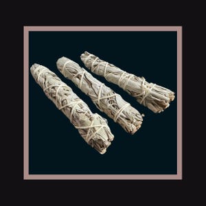 4&quot; Slim Style California White Sage Smudge Bundles - 3 Pack for Cleansing and Purifying