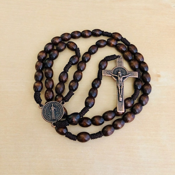 Handmade St Benedict Rosary With copper Crucifix