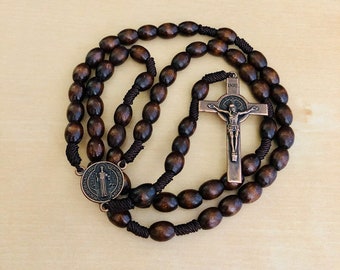 Handmade St Benedict Rosary With copper Crucifix