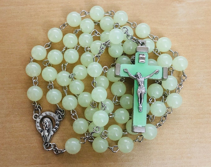 Beautiful Large Glow in the Dark Rosary Italy Etsy