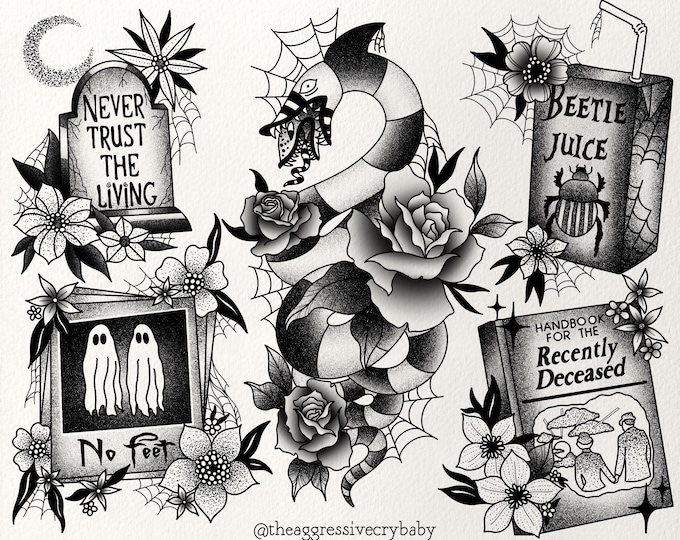Beetle Blackwork Tattoo Flash Sheet Art Print - Etsy