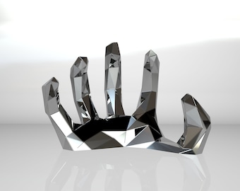 Template diy metal sculpture – Pattern of Creepy Fingers low poly model DXF & PDF – Blueprints of statue for Assembly from CNC cutting