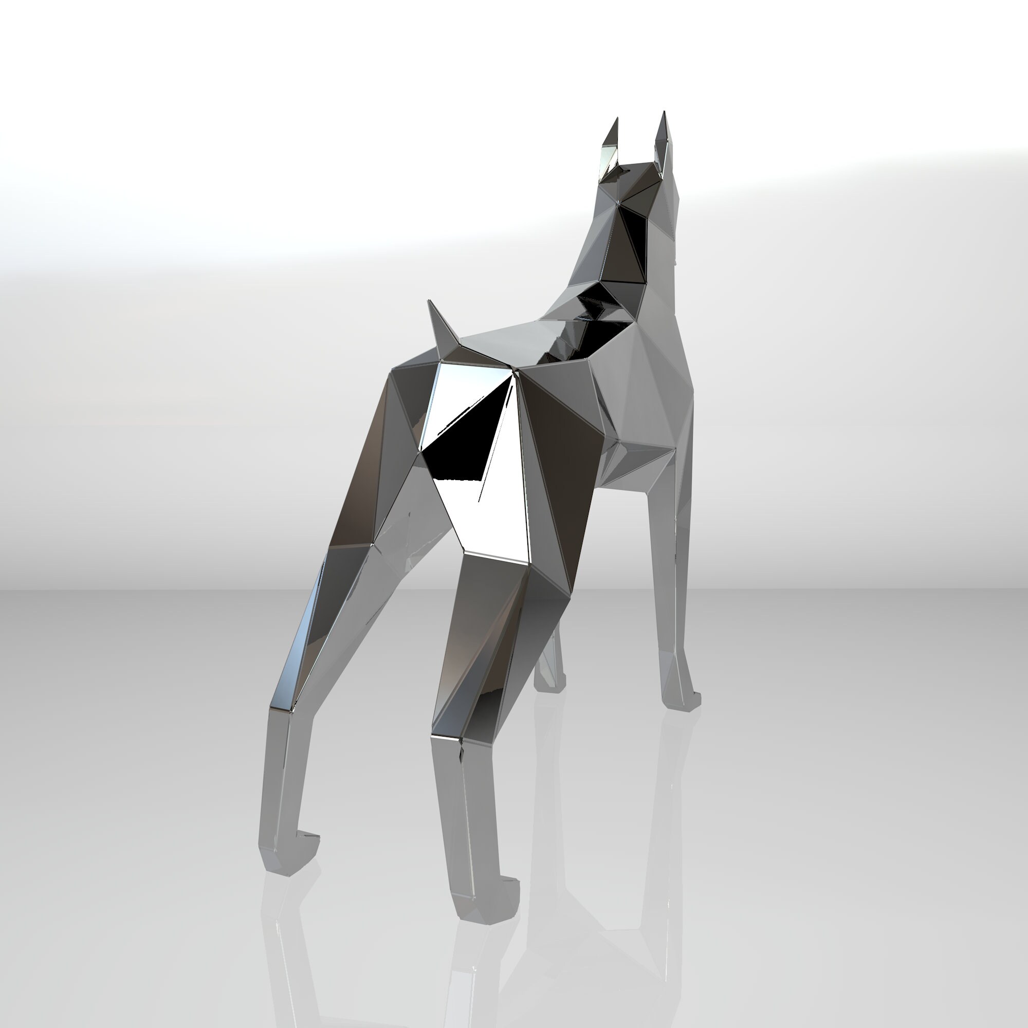 Template Diy for Metal Sculpture – Pattern of Doberman Dog