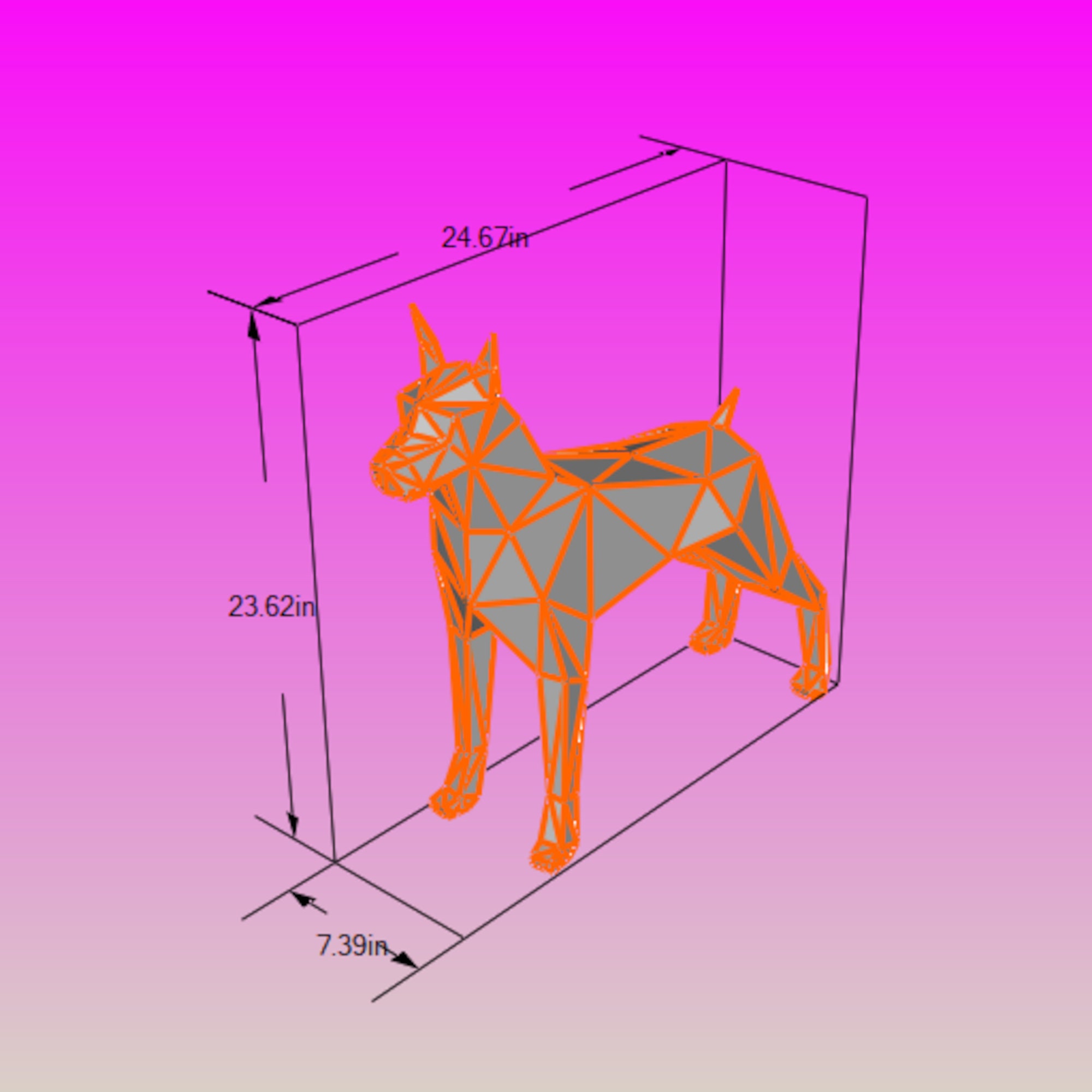 Template Diy for Metal Sculpture – Pattern of Doberman Dog