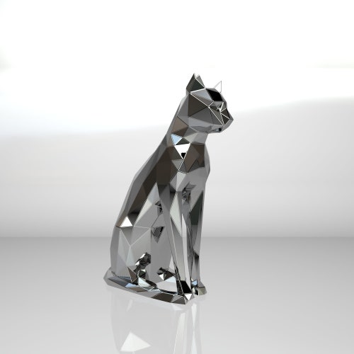 Template Diy for Metal Sculpture Pattern of Cat Low Poly - Etsy Template Diy for Metal Sculpture Pattern of Cat Low Poly - Etsy