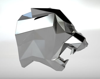 Template Diy for Metal Sculpture – Pattern of Jaguar Bust