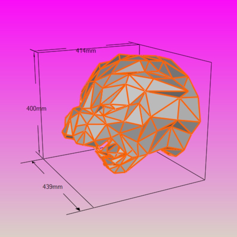 Template diy for metal sculpture Pattern of jaguar bust Low Poly model in DXF and PDF Blueprints of statue for Assembly from CNC cutting image 9