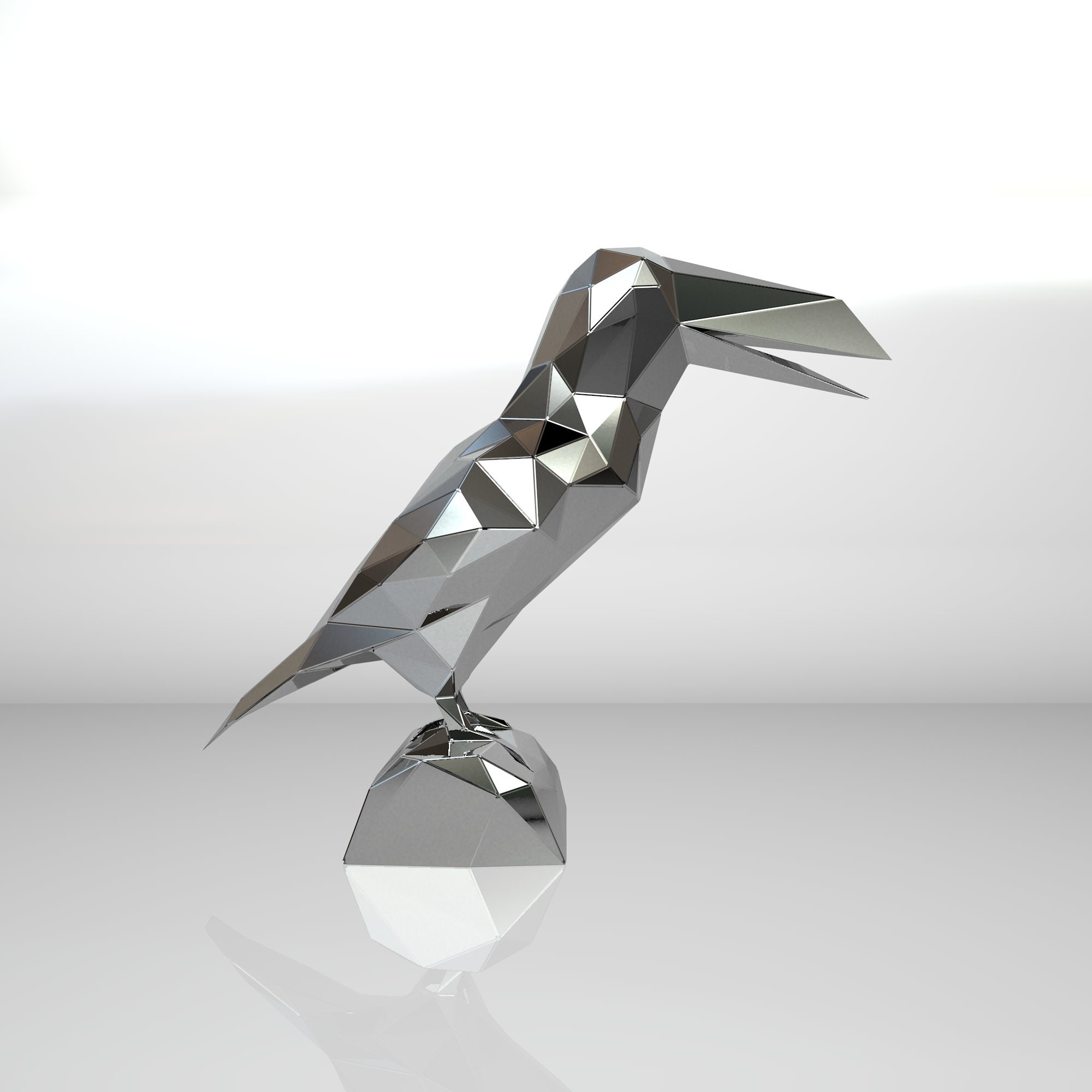 Template diy for metal sculpture – Pattern of Tucano Bird low poly model DXF & PDF File – Blueprints of statue for Assembly from CNC cutting