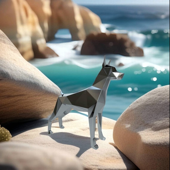 【時間指定不可】 Sculpture Metal for Diy Template – Dog Doberman of Pattern 彫刻・オブジェ