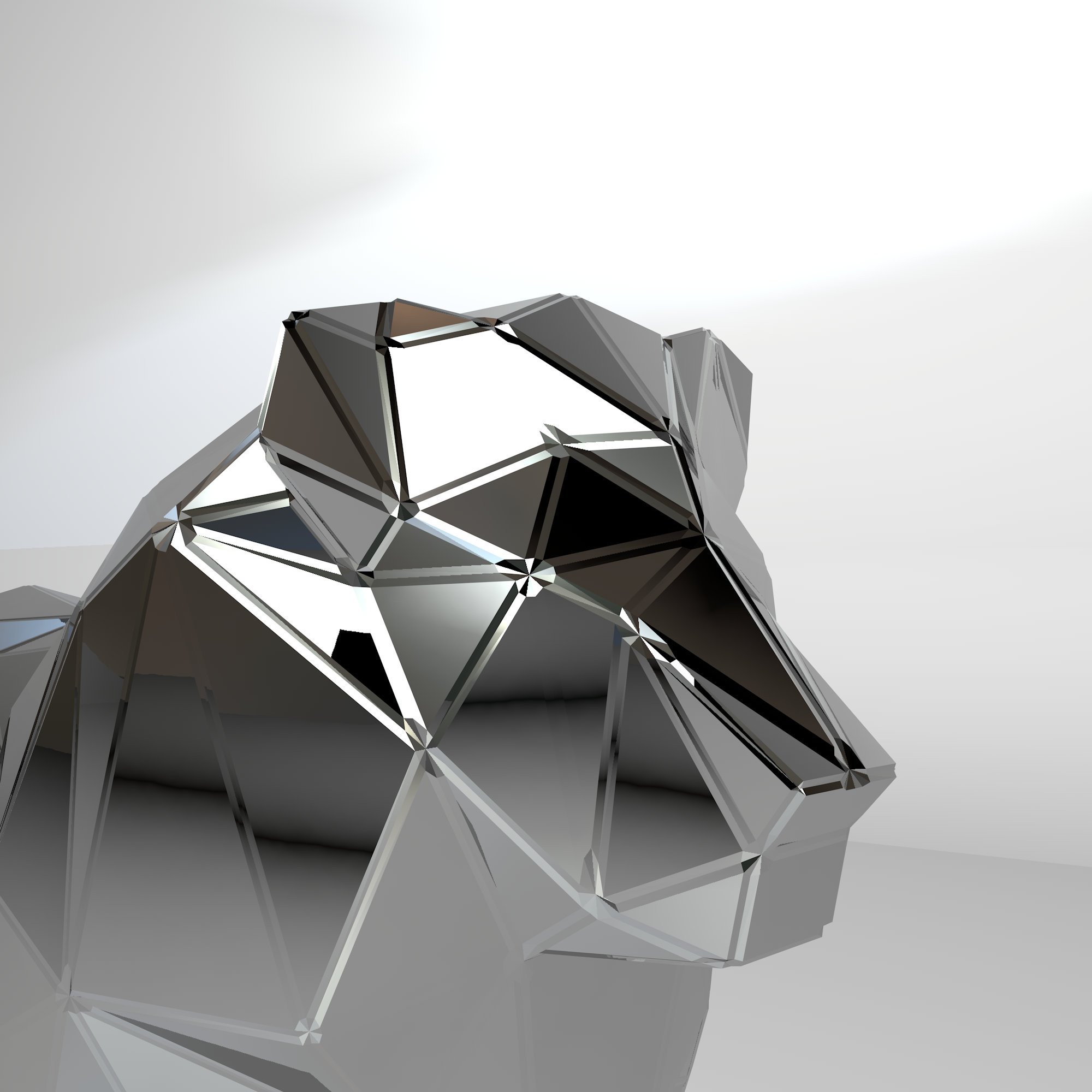 Template Diy for Metal Sculpture – Pattern of Lion Low Poly