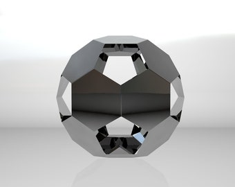 Vorlage-DIY für Metallskulptur - Muster eines Fußballs Low-Poly-Modell DXF & PDF-Datei - Blaupausen der Statue für die Montage aus CNC-Schneiden