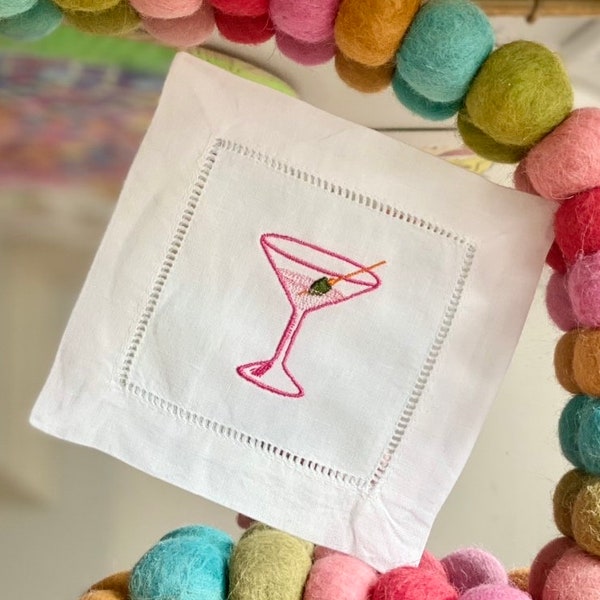 Martini Glass Cocktail Napkin Set