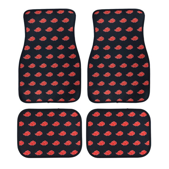 4 pièces JDM Cloud Racing tapis de sol de voiture en tissu rouge