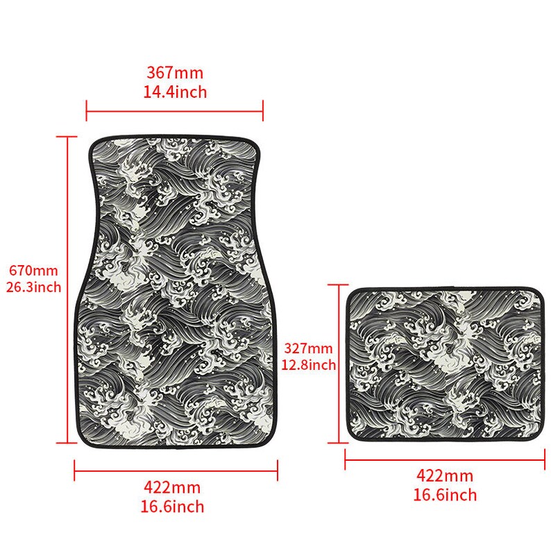 thumbnail image 2 of Universal JDM Style Purple Racing Fabric Floor Mats – 4Pcs – Front Left & Right 2 of 3