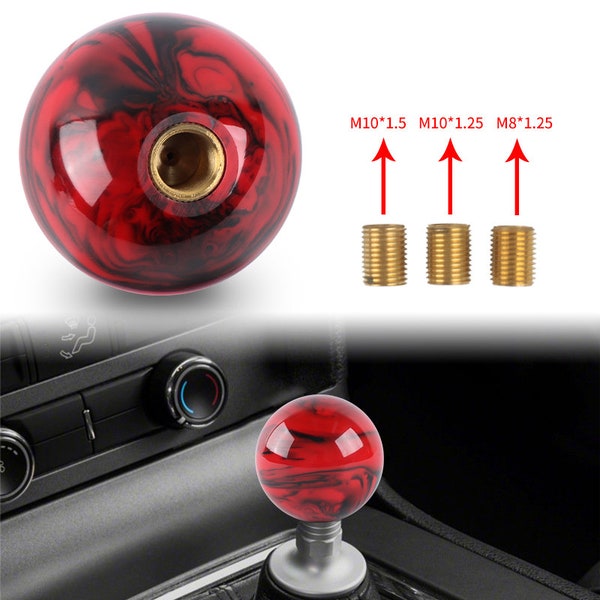 JDM Star Pearl Round Ball Red and Black Manual Gear Stick Shift Knob Lever Shifter Universal