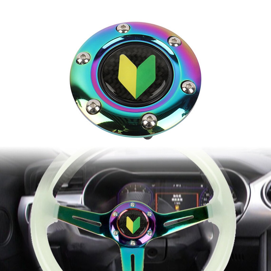 JDM Carbon Fiber Steering Wheel Center Cap Horn Button Neo Etsy
