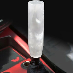 Universal JDM White Pearl Long Stick Manual Gear Stick Shift Knob Lever Shifter 15cm