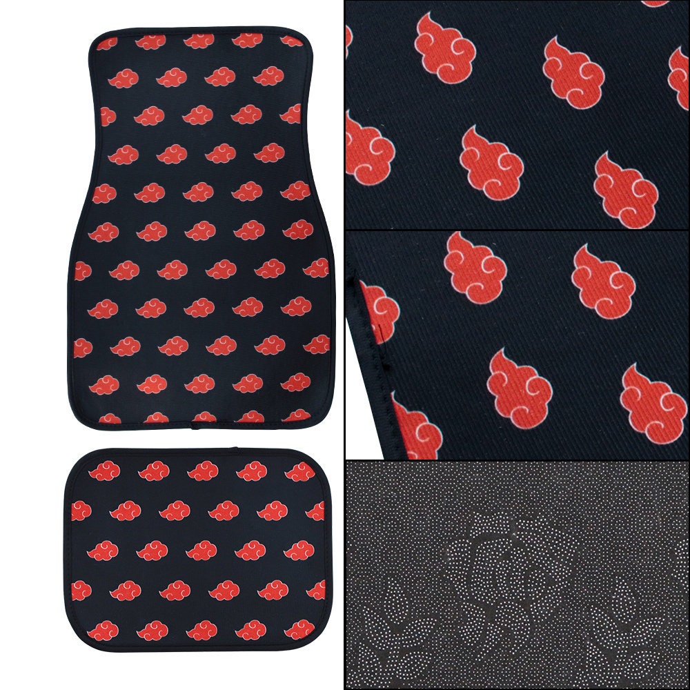 4 pièces JDM nuage dégradé couleur rouge tissu tapis de sol de