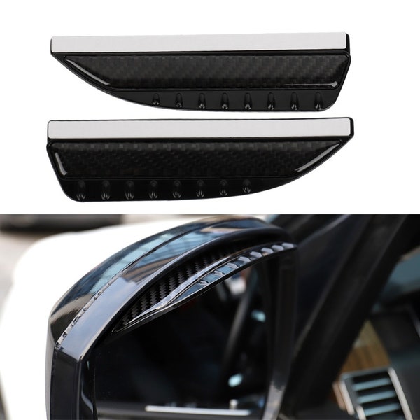 2Pcs JDM Carbon Fiber Rear View Side Mirror Visor Shade Rain Shield Water Guard