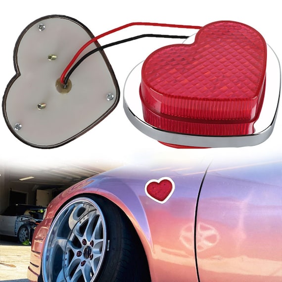 2PCS Pink Heart Shaped Side Marker / Accessory / LED Light / Turn
