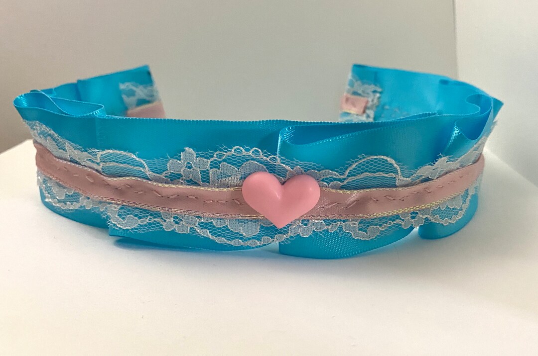 Pink & Blue Kawaii Collar BDSM Collar ABDL Collar DDLG Etsy