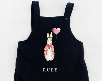 Personalised Peter Rabbit Dungarees | Children's Easter Outfit | Valentine's Day dungarees