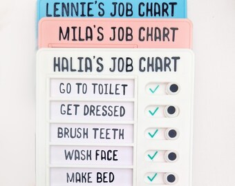 Personalised Morning / Evening Job Chart | Re-usable Back to School Chore Checklist