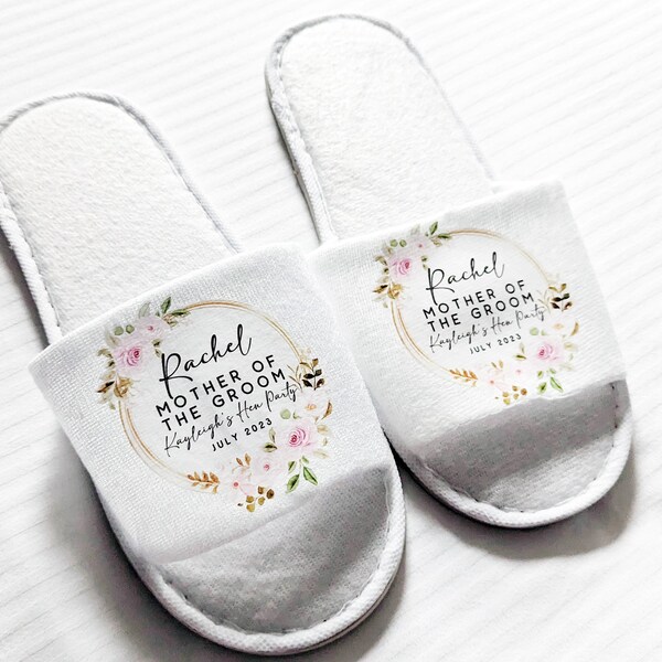 Personalised Wedding Slippers | Hen Party Slippers | Bridal Party Slippers | Bridal Party Gift