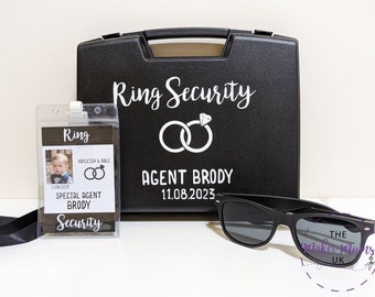 Ring Security Set | Ring Bearer Gift | Cute Wedding Ring Holder | Case, Glasses, Badge & Socks set