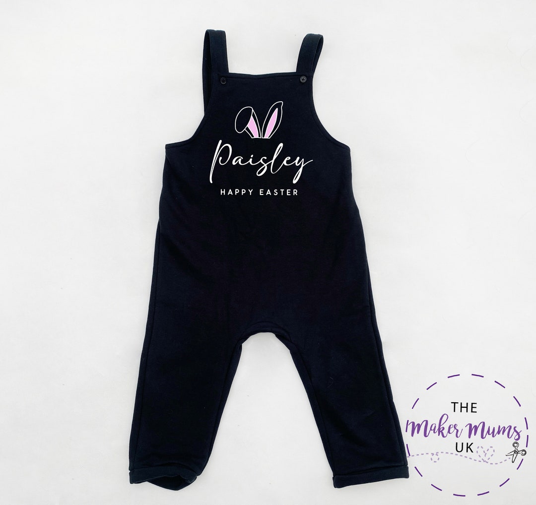 Personalised Easter Dungarees Childrens Easter Outfit Personalised