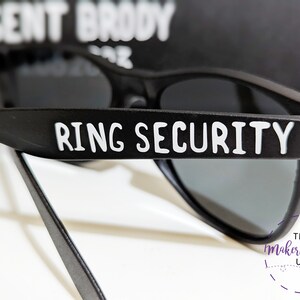 Ring Security Set Ring Bearer Gift Cute Wedding Ring Holder Case, Glasses, Badge & Socks set image 4