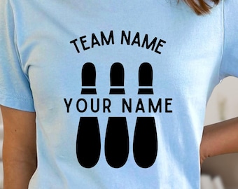 Custom Bowling Team Shirt, Personalized Squad Tee