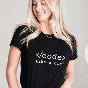 Computer Science Gift Funny Women I Code Like A Girl Shirt Computer Science Gift Funny Women I Code Like A Girl Shirt
