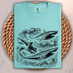 Comfort Colors Shark Shirt, Cute Ocean Lover Shirt, Funny Sea Life Tee, Shark Graphic T-Shirt, Beach Vibes Shirt, Coastal Summer Shirt