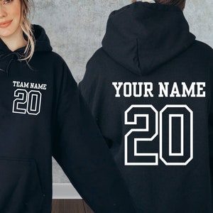 Front And Back Football Hoodie, Custom Football Mom Sweatshirt, Team Name Hoodie, Custom Name Sweatshirt, Game Day Shirt, Mother&#39;s Day Gifts
