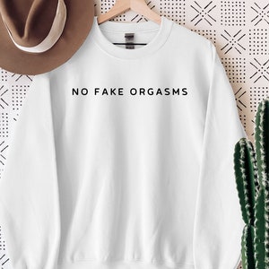 No Fake Orgasms Sweatshirt, Funny Feminist Saying Tee, Sarcastic Sweatshirt, Equality Hoodies, Sex Positivity Sweater, Don&#39;t Fake it Hoodie