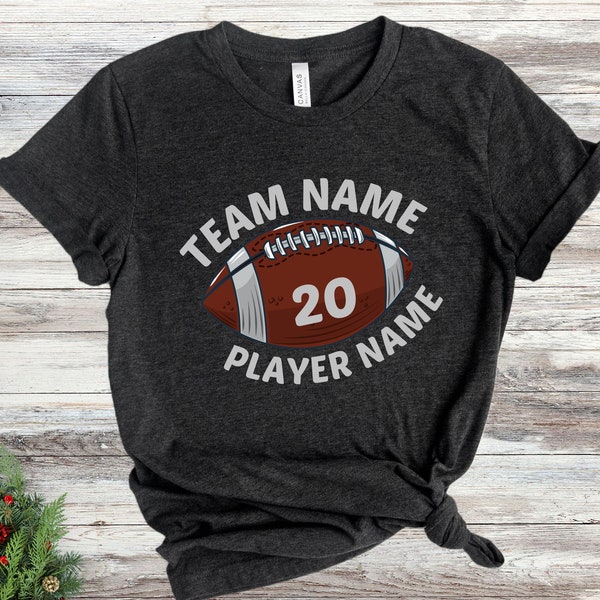 Custom Football Player Shirt, Custom Football Shirts, Football Tees, Customized Shirt, Touchdown Tee, Custom Player Tee, American Sports Tee