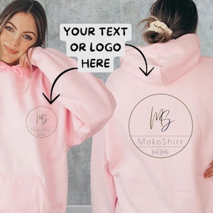 Custom Logo Sweatshirt, Your Business Logo or Brand Logo, Front and Back Logo Hoodie, Your Design Here, Team Logo Shirt, Company Logo Gifts