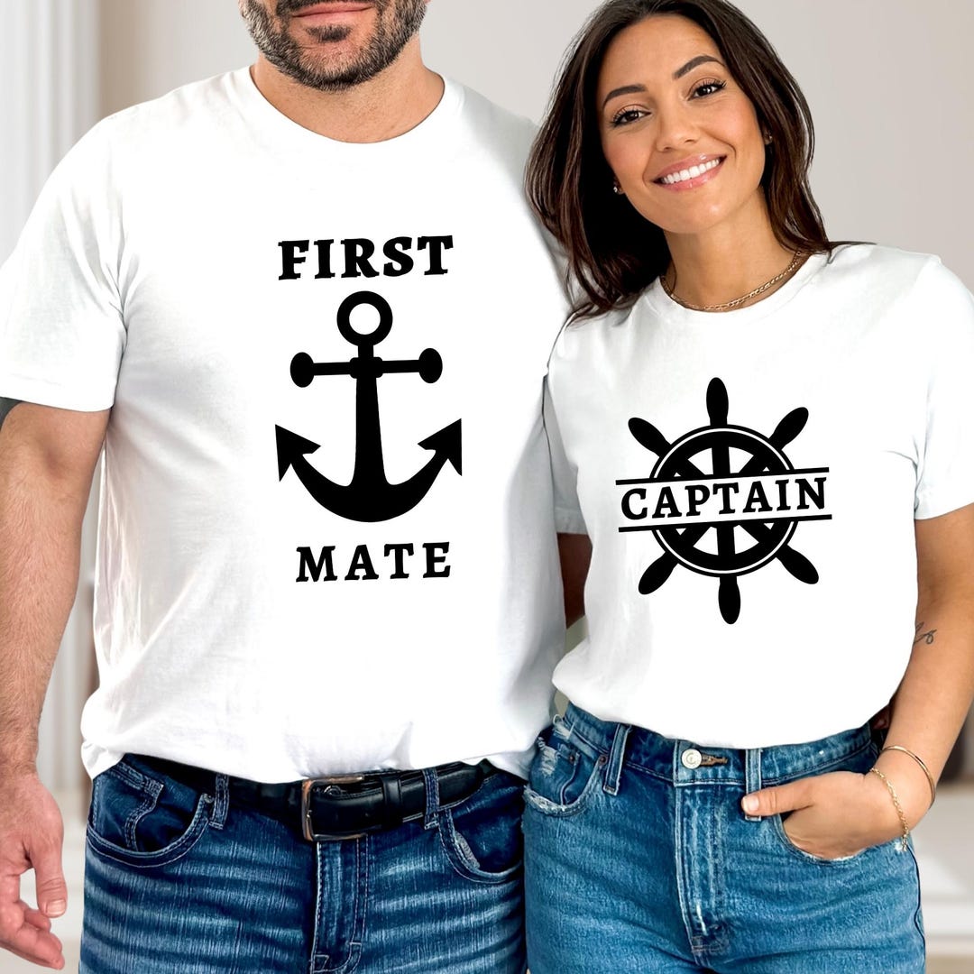 Captain & First Mate Matching Cotton Couple Shirts - Etsy