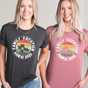 Family Vacation Hawaii 2025 Shirt, Retro Hawaii Trip Shirt, Hawaii Trip Gifts, Family Matching Tees, Aloha Trip 2025, Summer Vacation Shirt