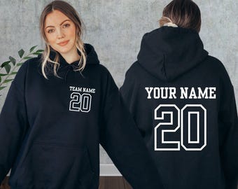Front And Back Football Hoodie, Custom Football Mom Sweatshirt, Team Name Hoodie, Custom Name Sweatshirt, Game Day Shirt, Mother's Day Gifts