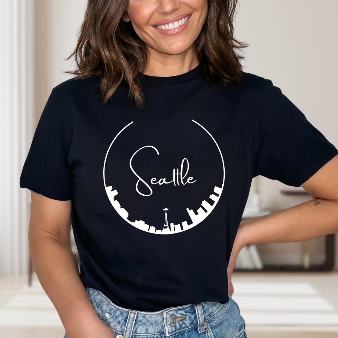 Seattle Skyline T-shirt, City Souvenir Tee - Etsy