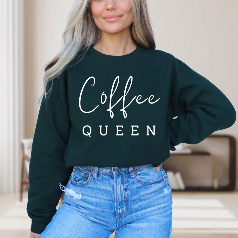 Coffee Queen Sweatshirt, Coffee Lovers Sweatshirt, Caffeine Sweatshirt, Funny Coffee Lover Hoodie, Funny Coffee Gifts, Funny Coffee Hoodie image 3