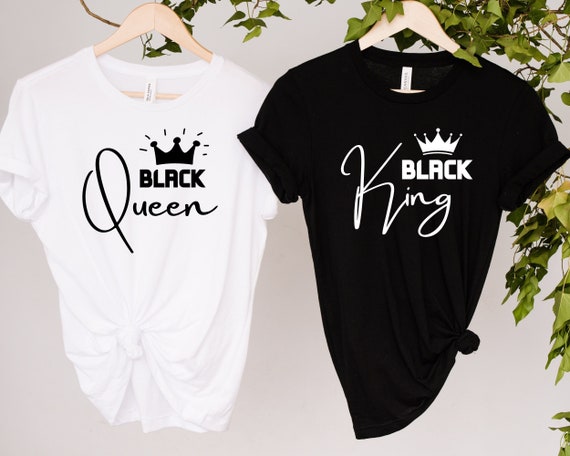 Chemise noire roi et reine noire vêtements de couple noir - Etsy France