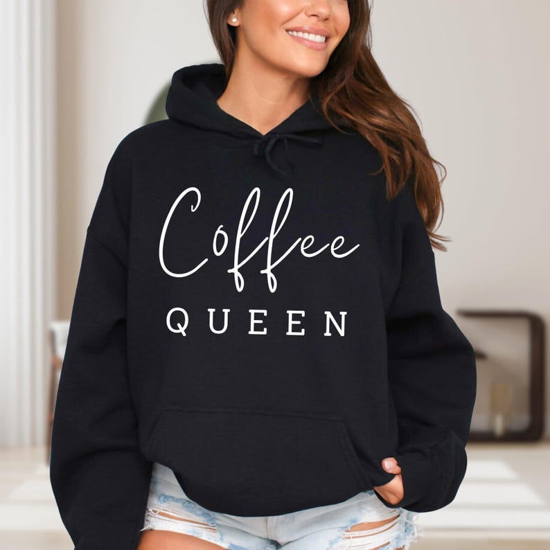 Coffee Queen Sweatshirt, Coffee Lovers Sweatshirt, Caffeine Sweatshirt, Funny Coffee Lover Hoodie, Funny Coffee Gifts, Funny Coffee Hoodie image 4
