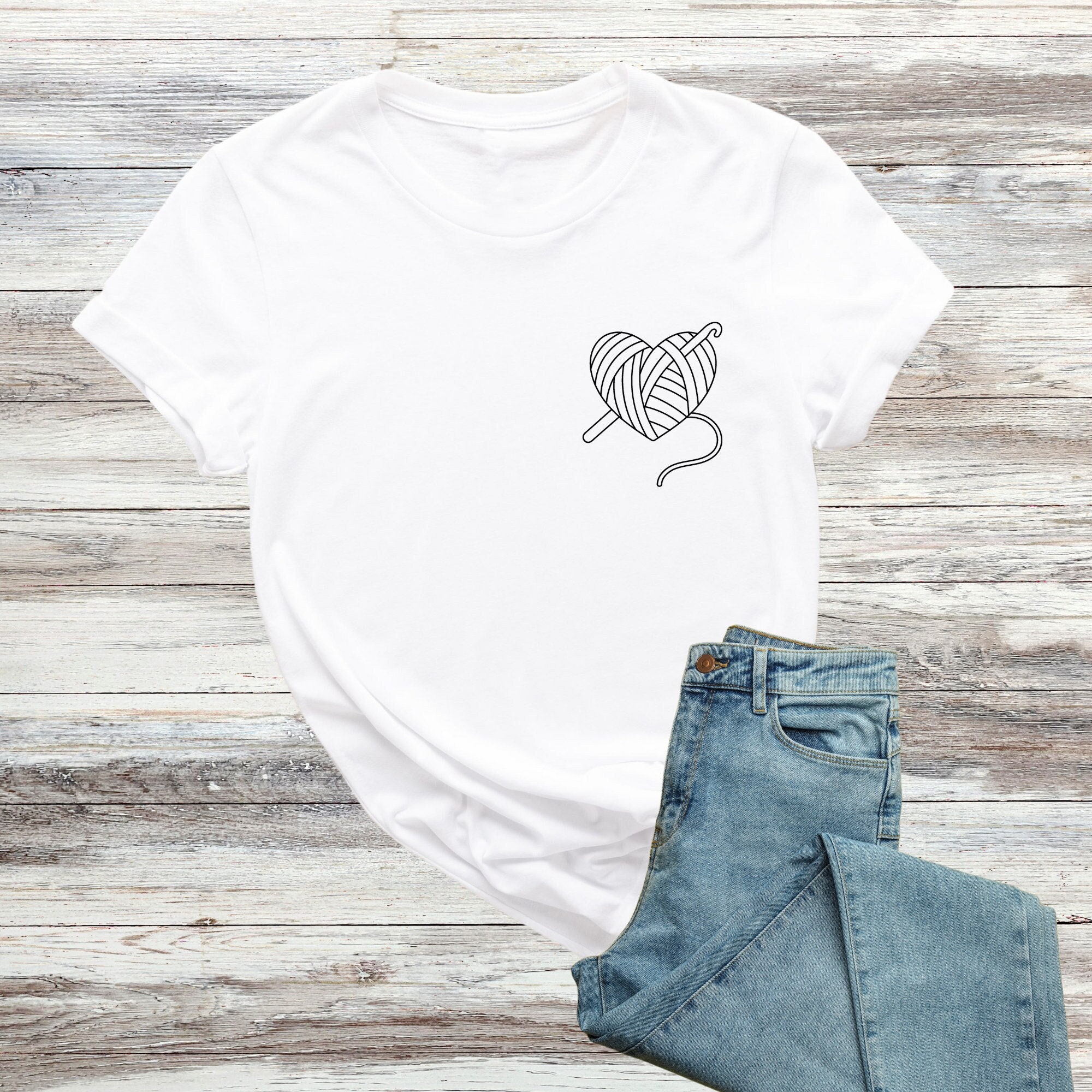 Minimalist Crochet Shirt, Funny Crochet T-Shirt, Minimal Mothers Day Gifts, Crochet Hobby Gift, Knitting Lover Gift, Mothers Day Shirt