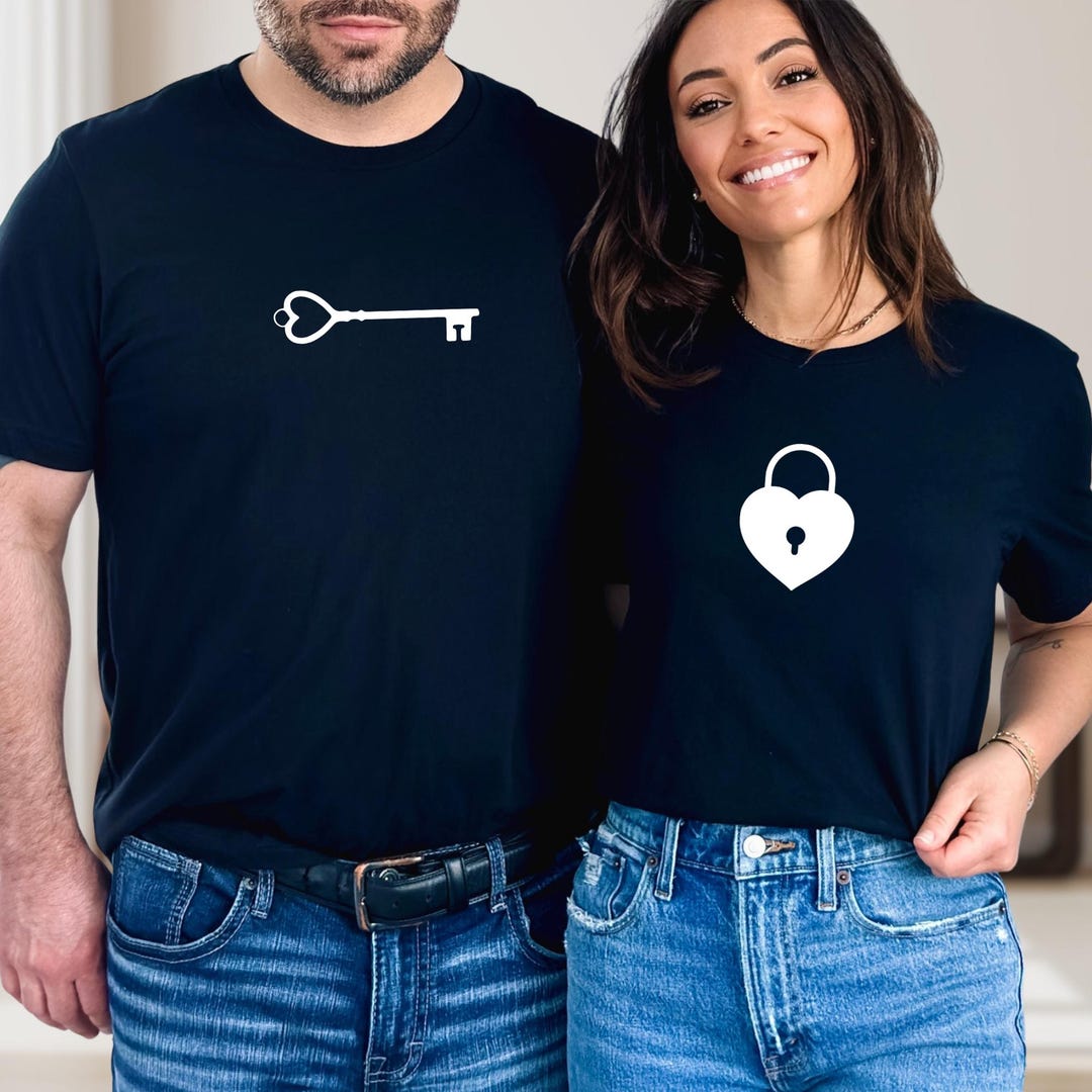 Lock and Key Matching Couples Shirt, Minimal Love Tee - Etsy