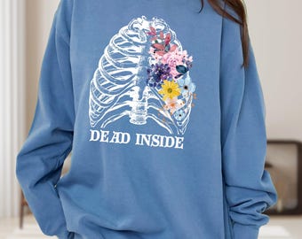 Comfort Colors Floral Skeleton Shirt: Gothic Halloween Tee