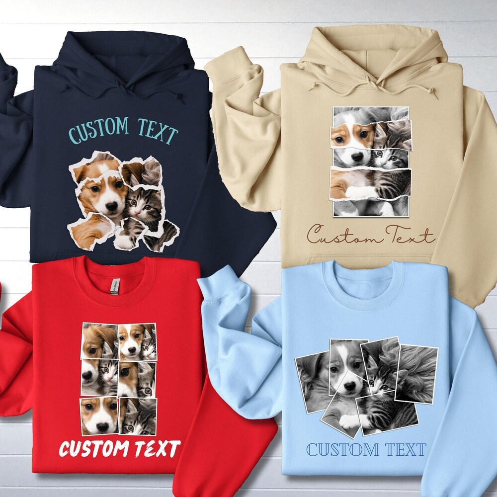 Personalized Photo Sweatshirt, Custom Text Hoodie, Custom Photo Shirt, Personalized Matching Hoodies, Dog Owner Sweatshirt, Gift For Shirt Urbanshirtlab