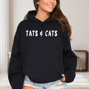 Tats And Cats Sweatshirt, Tattoo Cat Lover Unisex Sweater